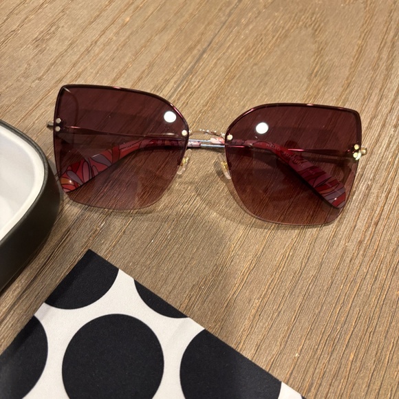 KATE SPADE ARIELLA RIMLESS SUNGLASSES GOLD GRADIENT - Picture 4 of 11